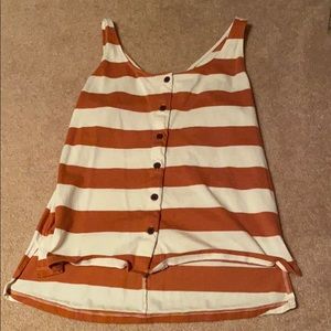 Burnt orange and white tank top
